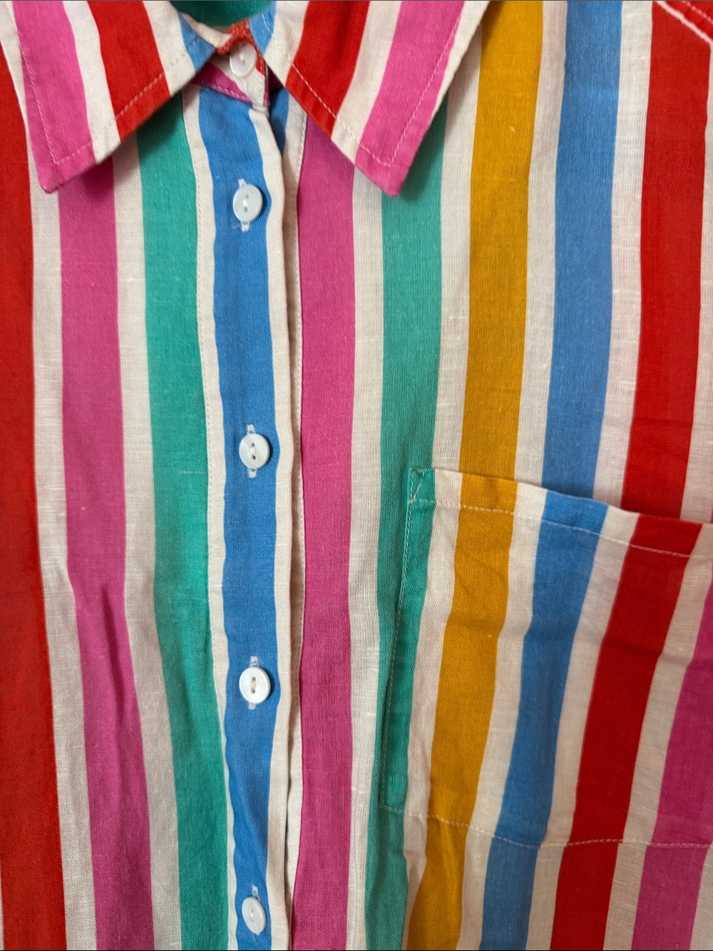 Tuckernuck Multicolor Striped Linen + Cotton Button-Up Shirt Dress - Picture 4 of 14